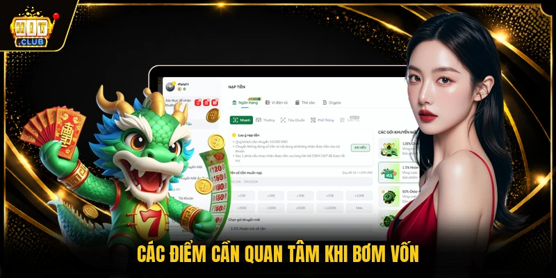 Các điểm cần quan tâm khi bơm vốn